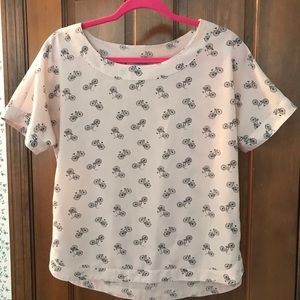 Cute pink bike print top